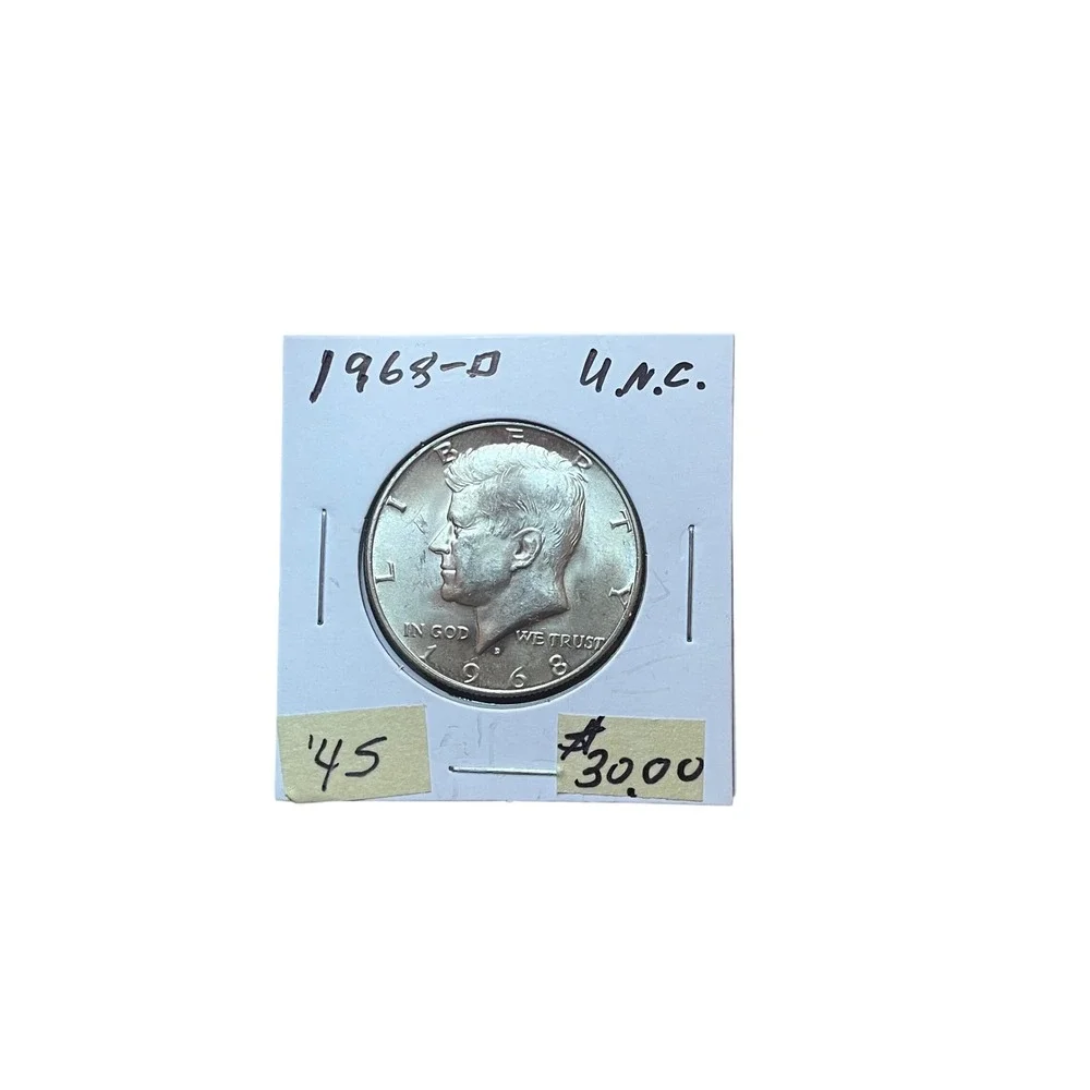 1968 D Kennedy Half Dollar Coin UNC Uncirculated Mint Condition